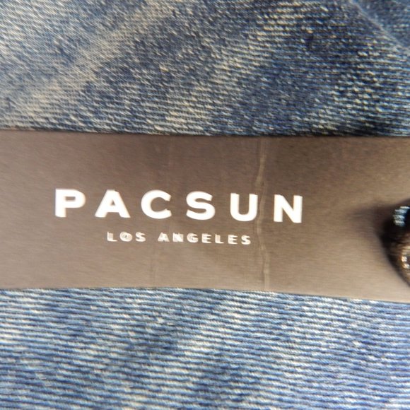 PacSun Mens Skinny Cut Off Ribbed Denim Jean Shorts Medium Indigo Size 30 - Picture 6 of 9